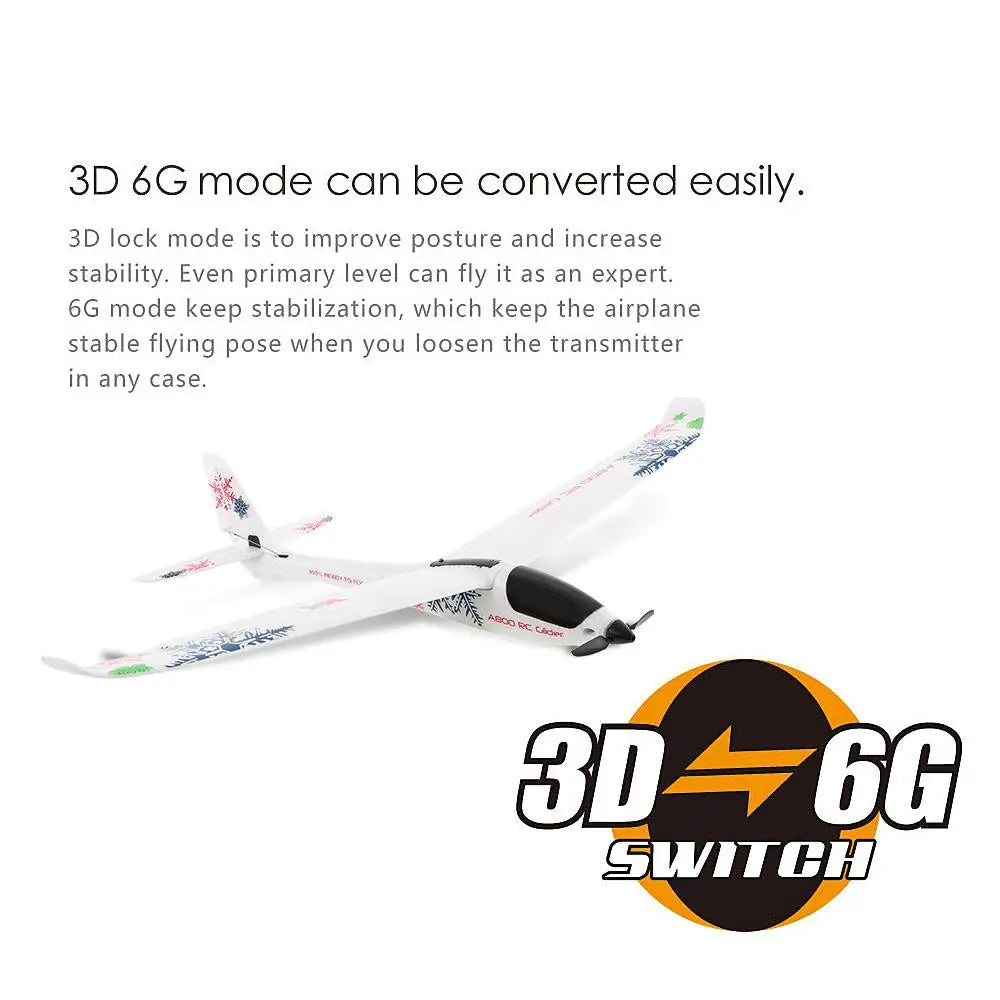 #0924 Wltoys XK A800 RC Aircraft 5CH 3D 6G Mode 780mm Wing Span 20 Min Flight Time EPO Airplane Fixed Wing RTF Outdoor Glider Gift