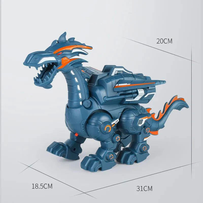 #0898 Simulation Fire Mechanical Dinoasur Water Spray Cool Light Electric Children Entertainment Puzzle Model Game Toys for Boys Gifts