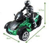 #0503 1:10 Scale Vehicle 2.4GHz High Speed Three Wheel RC MotoHawk Motorcycle Toys ATV Road Racer with LED Headlights Toy Gift for Kid