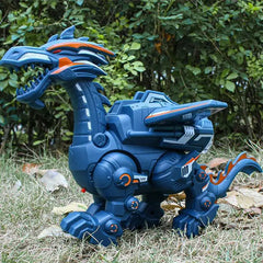 #0898 Simulation Fire Mechanical Dinoasur Water Spray Cool Light Electric Children Entertainment Puzzle Model Game Toys for Boys Gifts