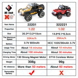 #0586 Wltoys 322221 22201 2.4G Mini RC Car 2WD Off-Road Vehicle Model With Light Remote Control Mechanical Truck Children's Toy