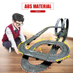 #0590 1:43 Scale Electric Track Racing RC Car Double Battle Speedway Auto rama Professional Slot Car Circuit Race Track Railway Toys