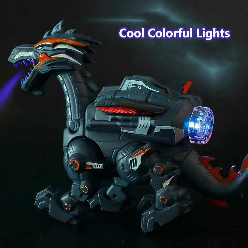 #0898 Simulation Fire Mechanical Dinoasur Water Spray Cool Light Electric Children Entertainment Puzzle Model Game Toys for Boys Gifts