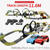 #0590 1:43 Scale Electric Track Racing RC Car Double Battle Speedway Auto rama Professional Slot Car Circuit Race Track Railway Toys