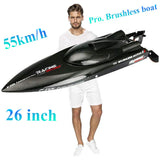 #0180 Feilun FT011 FT012 Large RC Speed Boat 2.4G 4WD 55KM/H Remote Control Brushless Watercraft for Hobby Adult 25.5Inches