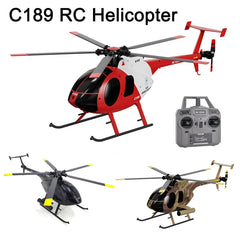 #0303 1:28 C189 RC Helicopter MD500 Brushless Motor Dual-motor Remote Control Model 6-Axis Gyro Aircraft Toy One-click Takeoff/landing