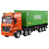 #0581 Huina 1:18 Rc Car Boys Toys 9Ch Alloy Remote Control Container Truck Kids Gift Radio-Controlled Trailer Simulation Plastic Model