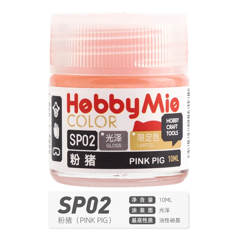 #0938 Hobby Mio SP01-SP02 10ML Oil-based Limited Color Paint Gloss Pink 99T Yellow Lacqucer For Modelling Hobby DIY Pigment 10ML