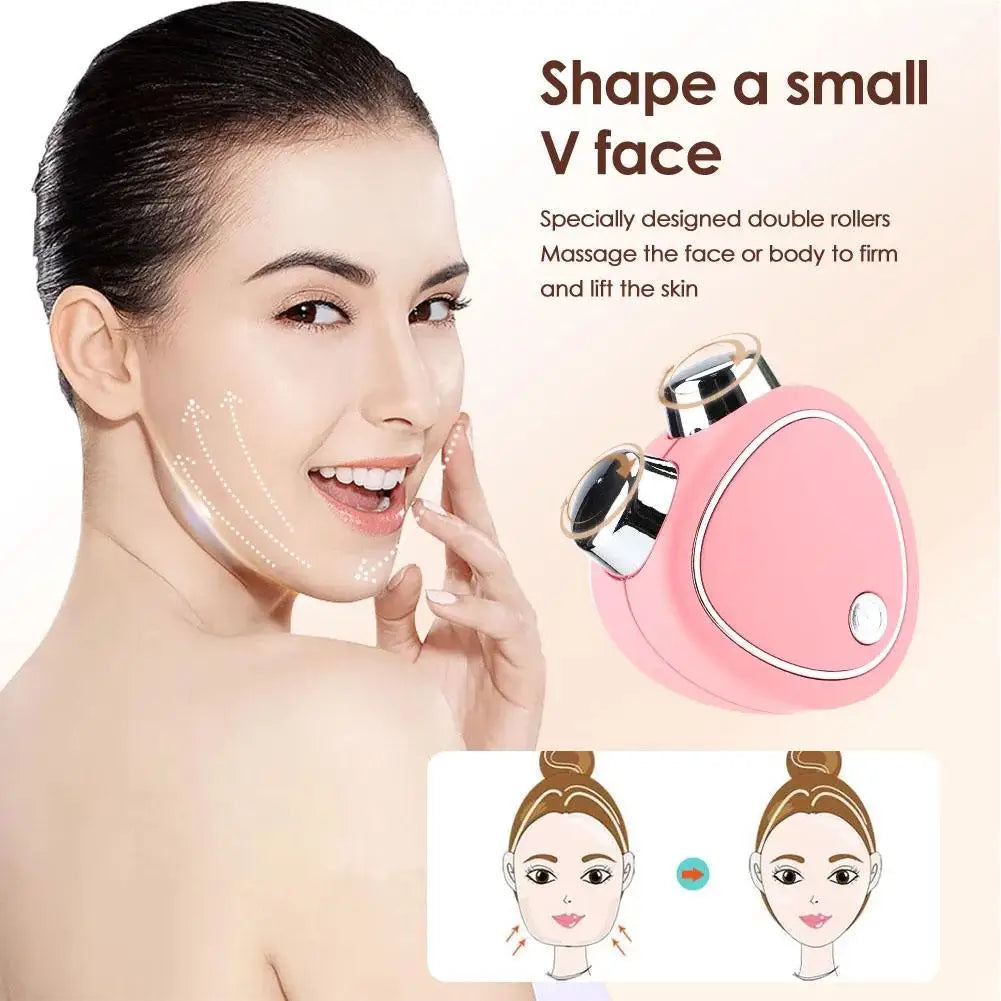 #0854 1pcs Portable Electric Face Lift Roller Massager EMS Lifting Vibration Beauty Skin Massage Sonic Facial Microcurrent Tighte Y5T4