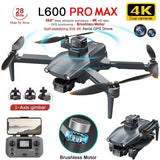 #0598 L600 PRO MAX GPS Drone Professional 4K 3-Axis PTZ HD Dual Camera Obstacle Avoidance Brushless Motor 5G WIFI RC Quadcopter Toys