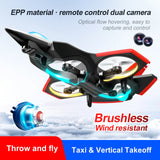 #0148 Foam RC Drone with Double HD Camera Glider Remote Control Aircraft Plane Fighter Brushless Motor Glider Airplane EPP Foam Drone