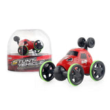 #0762 2.4G Mini Remote Control Stunt Car RC Car Toy with Flashing LED Lights 360° Tumbling Mini Dump Truck Toys for Boys Girls Gifts