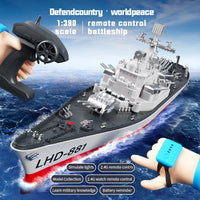 #0379 RC Boats Simulated RC Warship Model  Missile Destroyer Ship Model Set Electric Remote Control Ship Toys for Boys