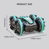 #0532 Remote Control Car 2.4G Rc Boat Waterproof Controlled Amphibious Stunt Car 4WD All Terrain Beach Pool Toys for Boys Girls Gift