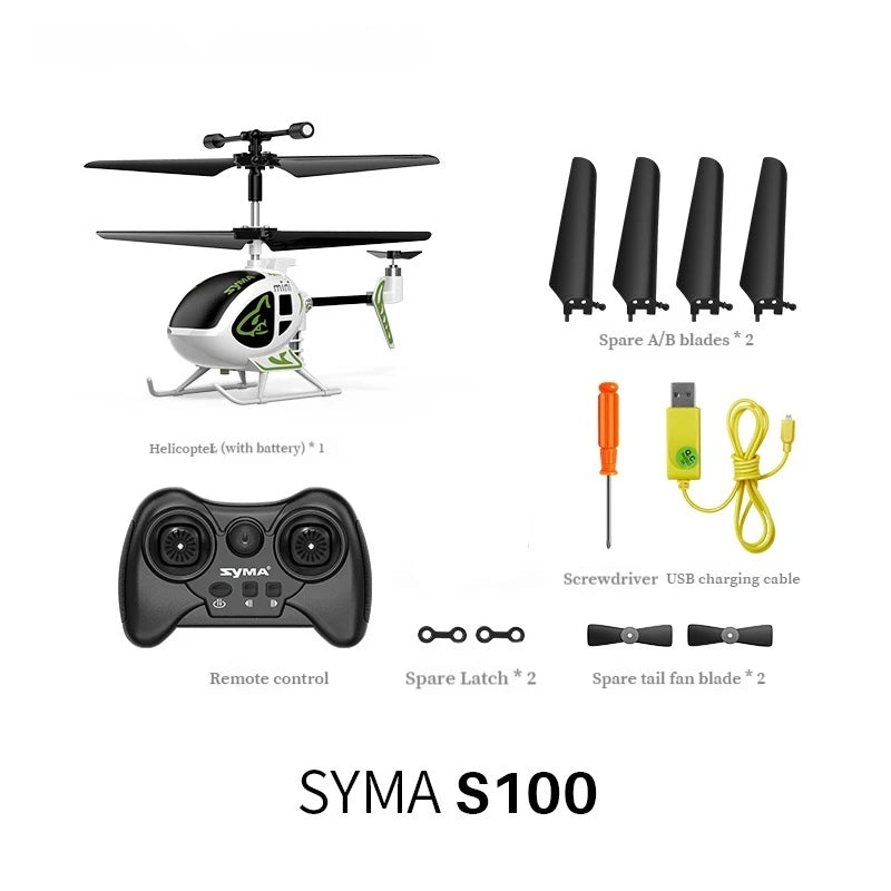 #0927 Syma S100-BL Rc Airplane Children's Mini Helicopter Model Toys Intelligent Fixed Height Boys Electric Toys Birthday Gift