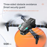 #0772 S128 Mini Drone 4K HD Camera Three-sided Obstacle Avoidance Air Pressure Fixed Height Professional Foldable Quadcopter Toys