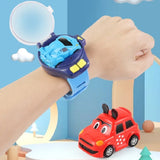 #0650 2.4G Children's Mini Watch Remote Control Car Toy Novelty RC Car Toy Cartoon Portable USB Charging Watch Car Kid