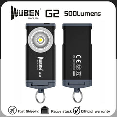 #0868 WUBEN G2 Type-C Rechargeable Keychain Light 500Lumens Beam Distance 47Meters Built in battery Magnetic tail Mini Flashlight