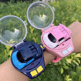 #0650 2.4G Children's Mini Watch Remote Control Car Toy Novelty RC Car Toy Cartoon Portable USB Charging Watch Car Kid