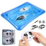 #0788 Black White Mini Handheld Remote Control Boat Child Waterproof RC Speedboat Toys with Inflatable Pool Gift for Kids