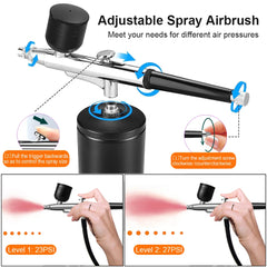 #0849 Airbrush Nail With Compressor Portable Air Brush Nails Compressor For Nail Art Paint Model Painting Crafts Wireless Spray Gun