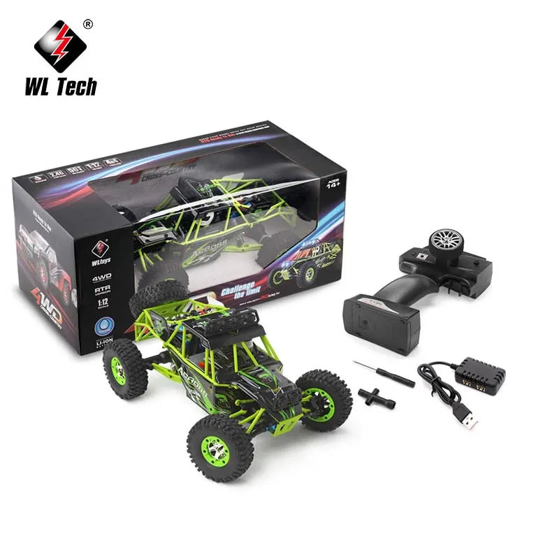 #0065 WLtoys WL 12428 1/12 4WD RC Racing Car High Speed Off-Road Remote Control Alloy Climbing Truck LED Light Buggy Toys Kids Gift