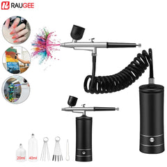 #0849 Airbrush Nail With Compressor Portable Air Brush Nails Compressor For Nail Art Paint Model Painting Crafts Wireless Spray Gun