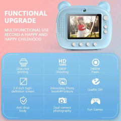 #0914 Children's Instant Print Camera With Thermal Printer Kids Digital Photo Camera Girl's Toy Child Camera Video Boy's Birthday Gift