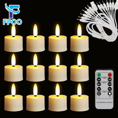 #0884 LED Electronic Candles Rechargeable Timer Remote Flashing Flames For Holiday Day Wedding Candle Home Decoration Candle Led light