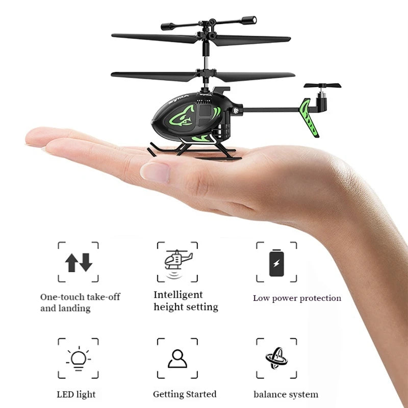 #0927 Syma S100-BL Rc Airplane Children's Mini Helicopter Model Toys Intelligent Fixed Height Boys Electric Toys Birthday Gift