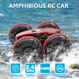 #0532 Remote Control Car 2.4G Rc Boat Waterproof Controlled Amphibious Stunt Car 4WD All Terrain Beach Pool Toys for Boys Girls Gift