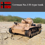 #0675 Henglong 3849-1 Battle Tank Vehicle 1:16 Large Scale Simulation German No.3 H-type Electric Infrared War Rc Tank Toy Model