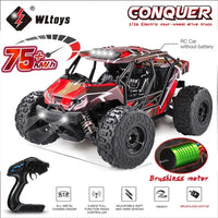 #0814 HS18431 Rc Car 75km/h 1/16 Off Road 4WD with LED Headlights 2.4G Waterproof Remote Control Monster Truck for Adults and Kids