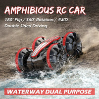 #0532 Remote Control Car 2.4G Rc Boat Waterproof Controlled Amphibious Stunt Car 4WD All Terrain Beach Pool Toys for Boys Girls Gift