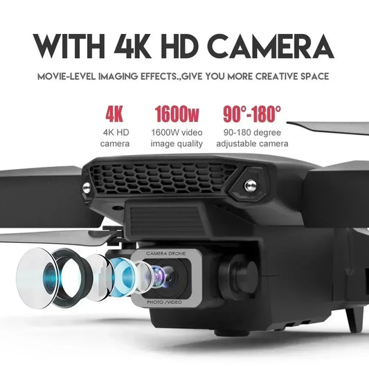 #0830 2024 E88Pro RC Drone 4K Professional With 1080P Wide Angle HD Camera Foldable Helicopter WIFI FPV Height Hold Gift Toy