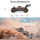 #0638 WLtoys 184016 75KM/H 2.4G RC Car Brushless 4WD Electric High Speed Off-Road Remote Control Drift Toys for Children Racing