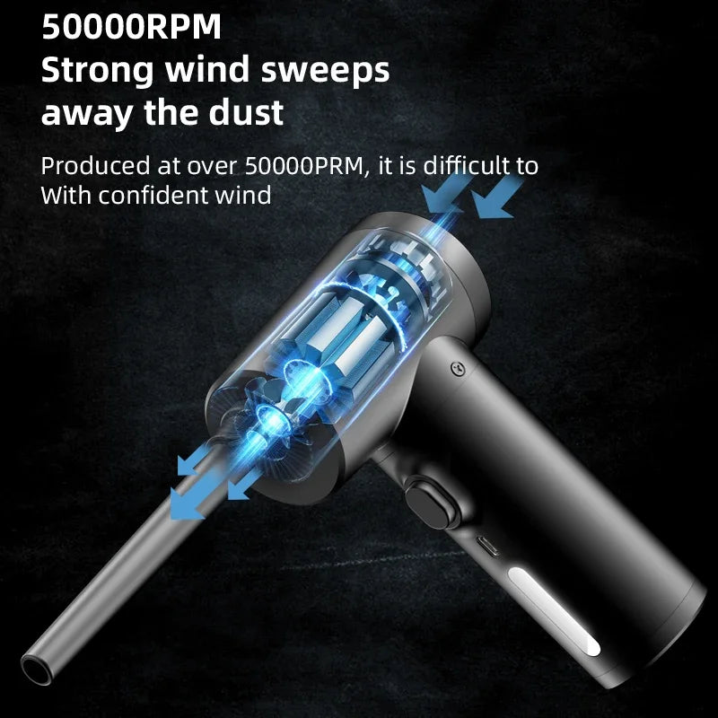 #0901 Xiaomi Wireless Air Duster 50000 RPM Dust Blowing Gun USB Compressed Air Blower Cleaning for Computer Laptop Keyboard Camera