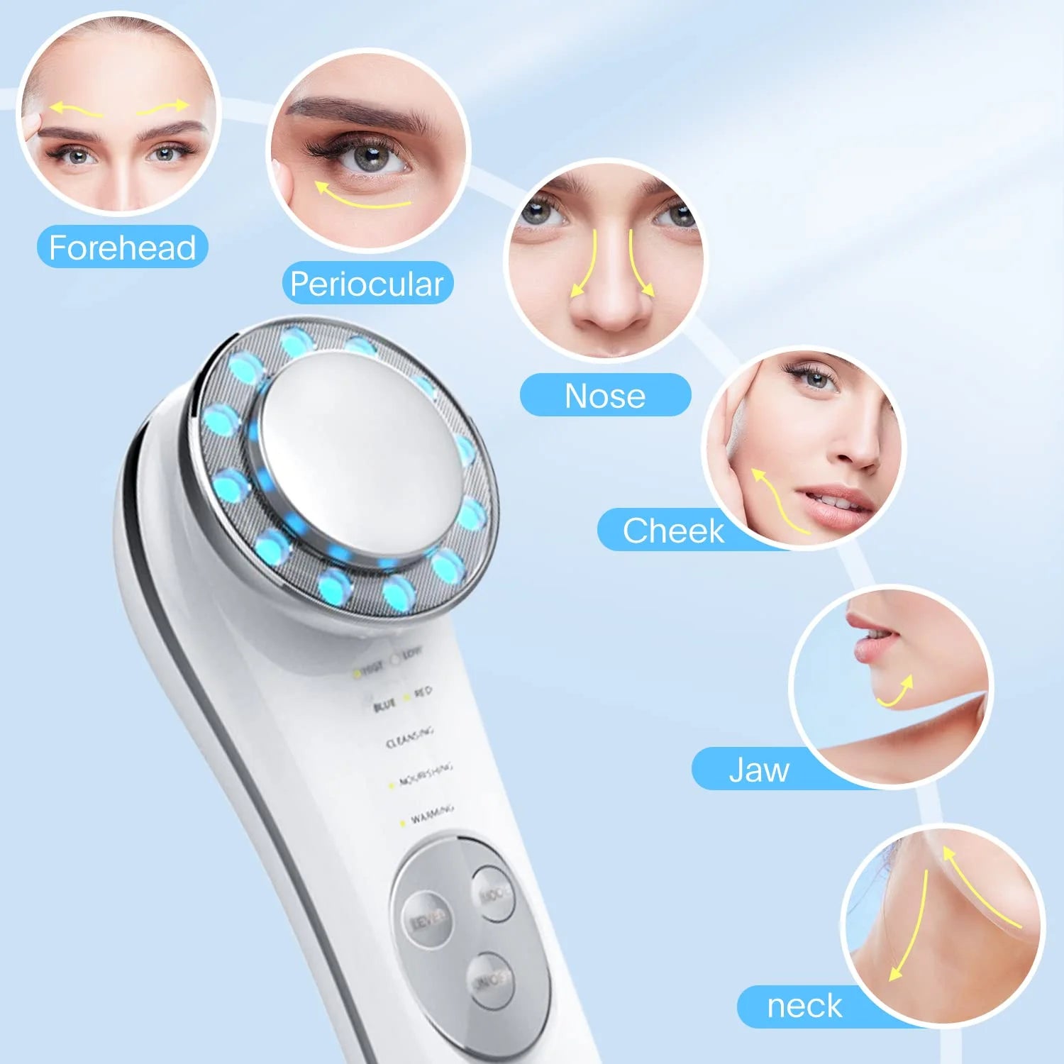 #0859 Facial Beauty Massager Skin Care Beauty Tool Face Massager Vibrating Deep Cleaning Skin Rejuvenation