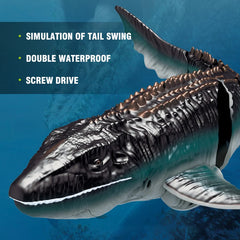 #0656 2.4Ghz Rc Shark Dinosaur Submarine Waterproof Remote Control Boat Water Games Outdoor Pool Lake Toys RC Submarine High-Speed Toy