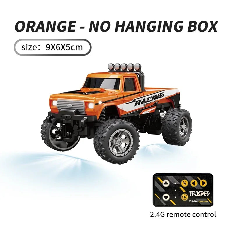 #0908 RC Bigfoot 1/64 Speed Mini Off-road Climbing Car Alloy Cool Appearance Light Shock Absorption Children's Toy Gift