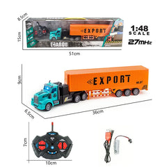 #0874 1/48 RC Truck Heavy-Duty Toy Cars Trucks Remote Control Semi-Trailer Construction Electric Truck Big Rc Trailer Dump Boys Gift