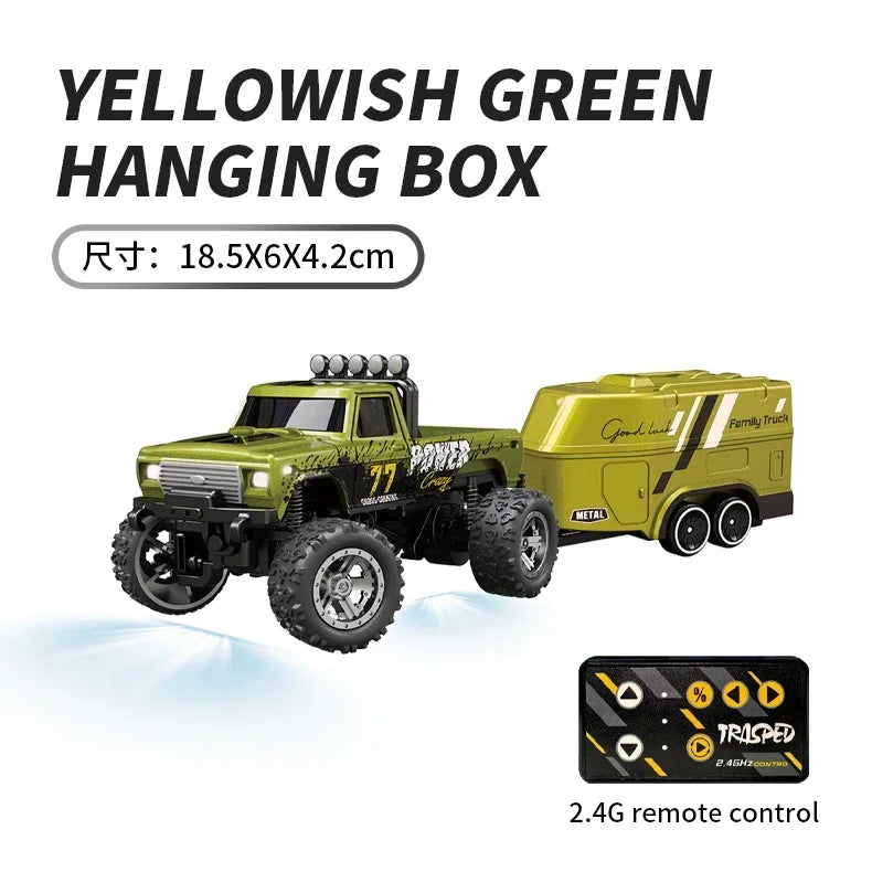 #0908 RC Bigfoot 1/64 Speed Mini Off-road Climbing Car Alloy Cool Appearance Light Shock Absorption Children's Toy Gift