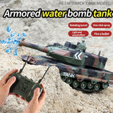 #0614 2.4G Tracked Simulation Remote Control Tank Water Bomb Spray Remote Control Vehicle War Armored Vehicle Model Children Toy Gift