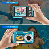 #0796 10FT Waterproof Camera 48MP Photo 2.7K Video , Dual Display  EIS  for Snorkeling, Swimming, Surfing