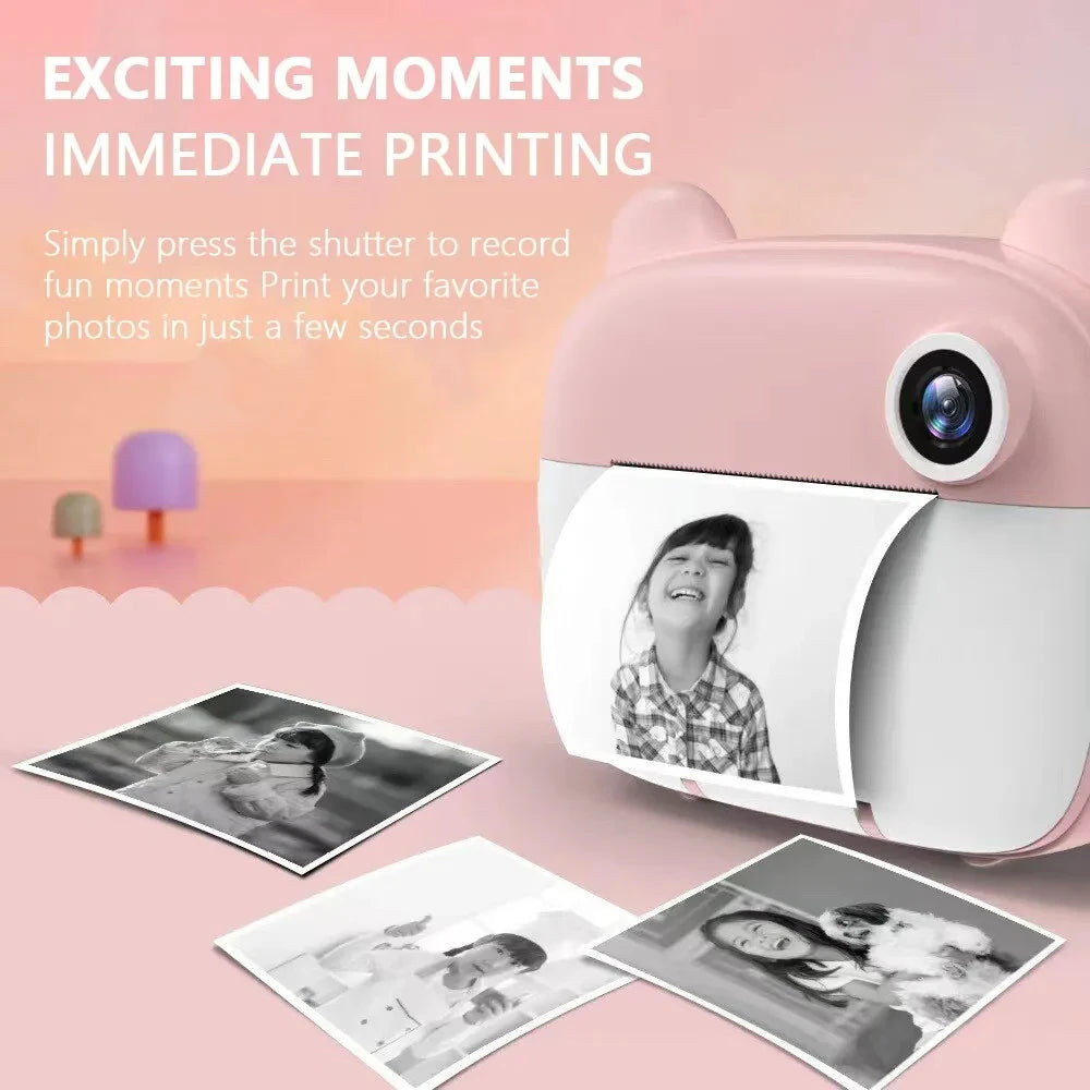 #0914 Children's Instant Print Camera With Thermal Printer Kids Digital Photo Camera Girl's Toy Child Camera Video Boy's Birthday Gift