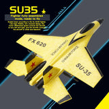 #0150 RC Plane SU35 2.4G With LED Lights Aircraft Remote Control Flying Model Glider Airplane SU57 EPP Foam Toys