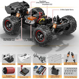 #0814 HS18431 Rc Car 75km/h 1/16 Off Road 4WD with LED Headlights 2.4G Waterproof Remote Control Monster Truck for Adults and Kids