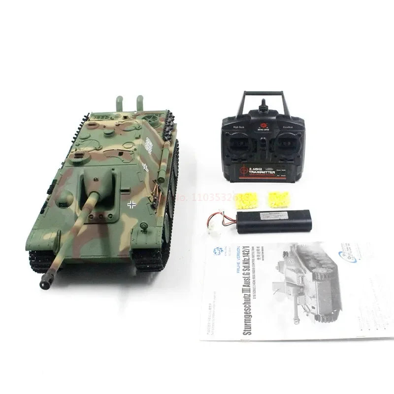 #0681 Henglong 3869 Remote Control Tank 1:16 German "cheetah" Heavy Anti Tank Fighter Tank Rc Multi Functional Combat Simulation Model