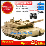 #0209 Type 10 2.4G RC Tank 40CM Large Update To 40Mins Tiger Tank RC T 34 Tank Independent Load-bearing Track Turret Tank Toy For Boys