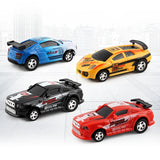 #0504 1~8PCS Multi-color Mini Can Car Remote Control Micro Racing RC Car With Led Light Kid's Desktop Toys Car